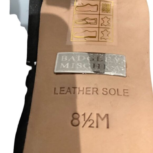 ‎BADGLEY MISCHKA “ODELL” BLACK SATIN PLATFORM HEELS SIZE 8.5 - Picture 5 of 12